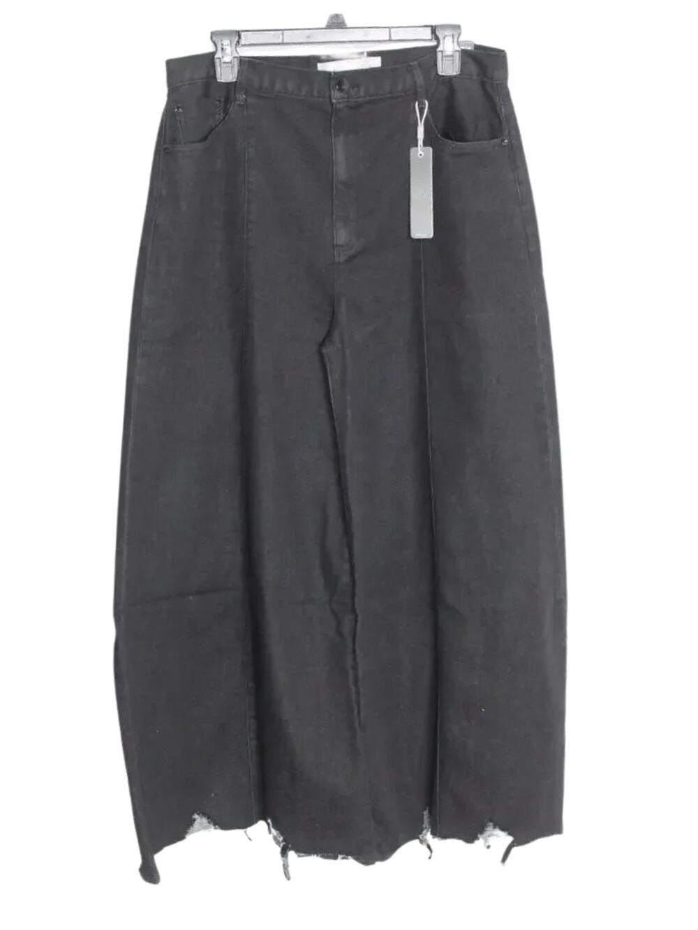 Tractr High Rise Wide Leg Relaxed Fit Jean Size 14/32 NWT Distressed Raw Hem